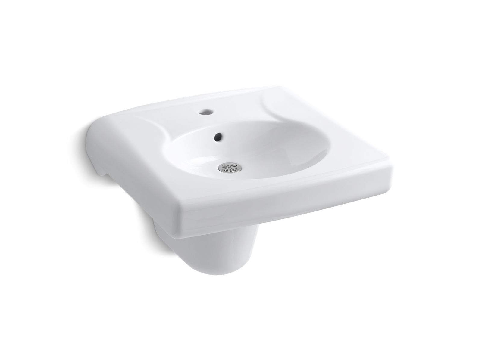 Kohler Co., Sinks, This Brenham wall-mount sink combines a fresh, natural style with the function and durability required for