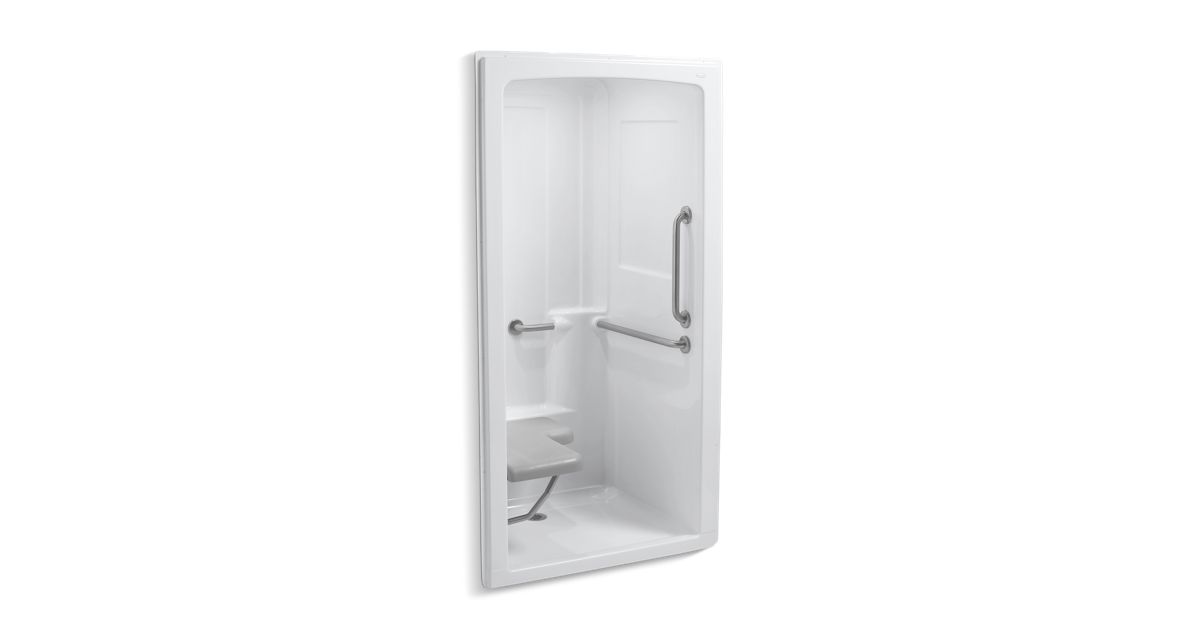 K12101C Freewill 45" x 371/4" x 84" onepiece barrierfree transfer commercial shower stall