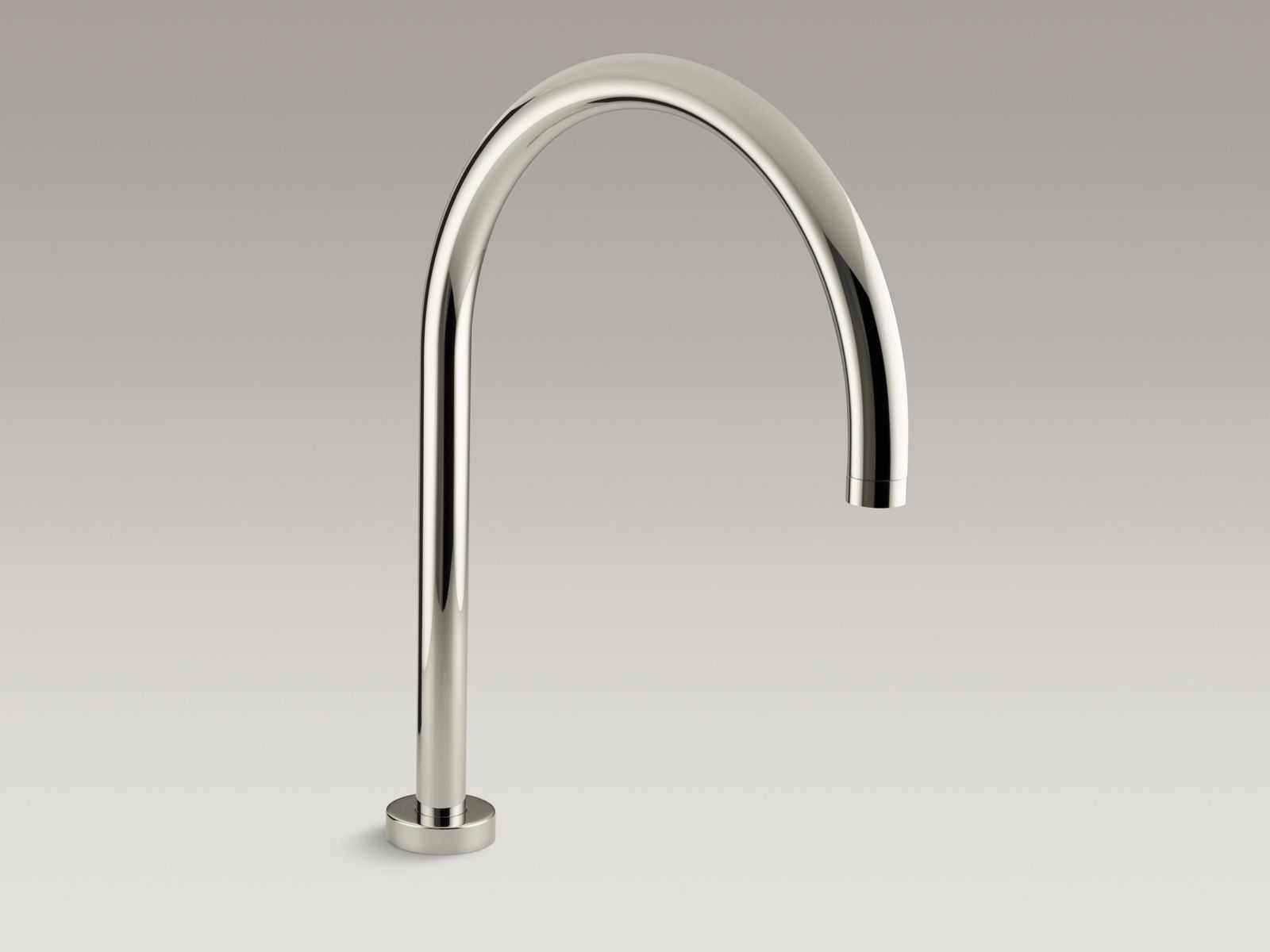 Laminar deck-mount non-diverter bath spout