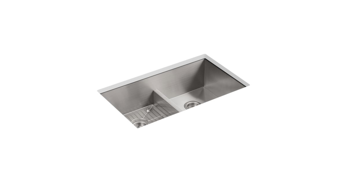 K-3838-1 | Vault Smart Divide Kitchen Sink with Single Faucet Hole