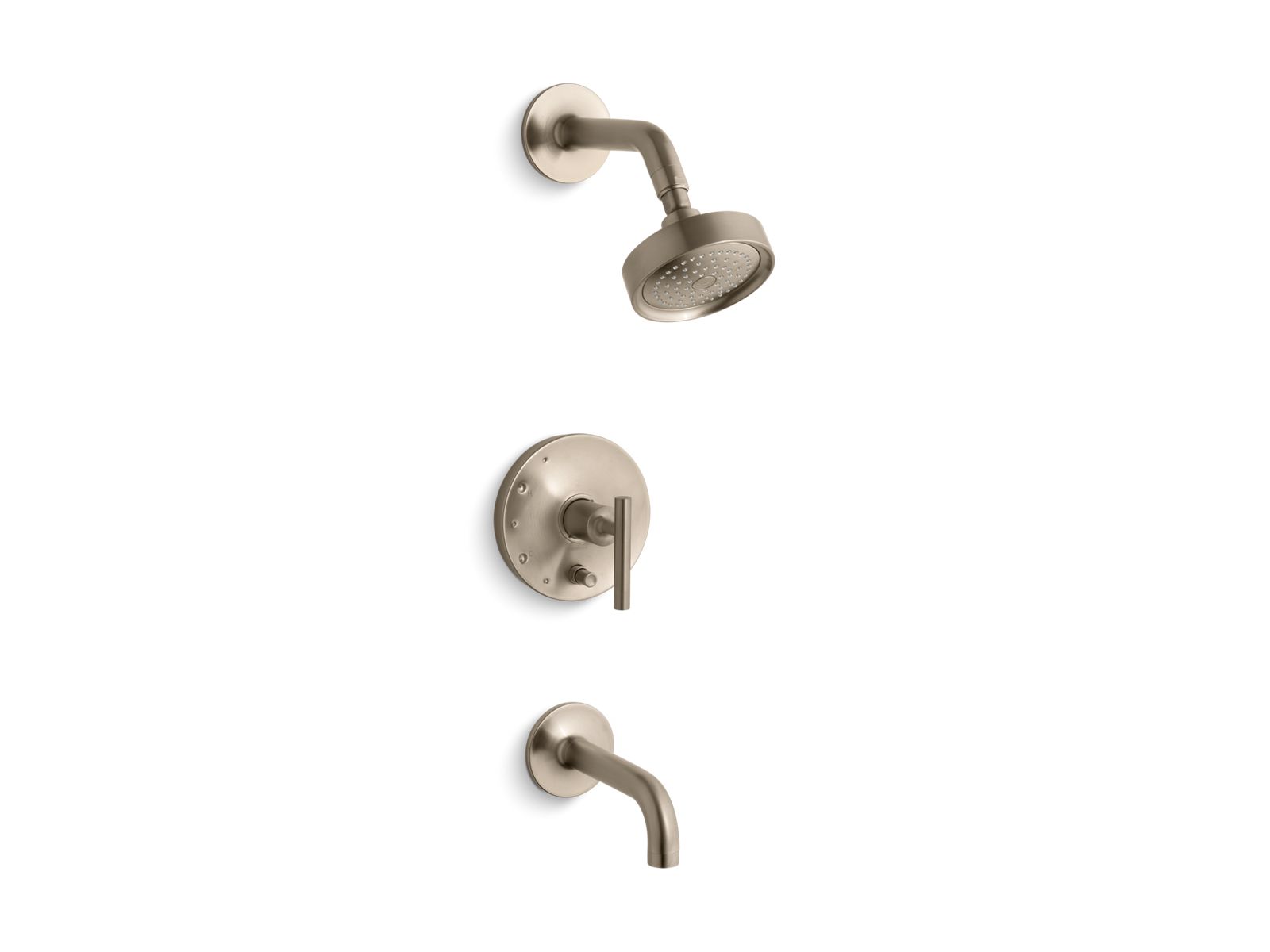 Purist Rite-Temp bath and shower trim kit with push-button diverter and lever handle, 2.5 gpm