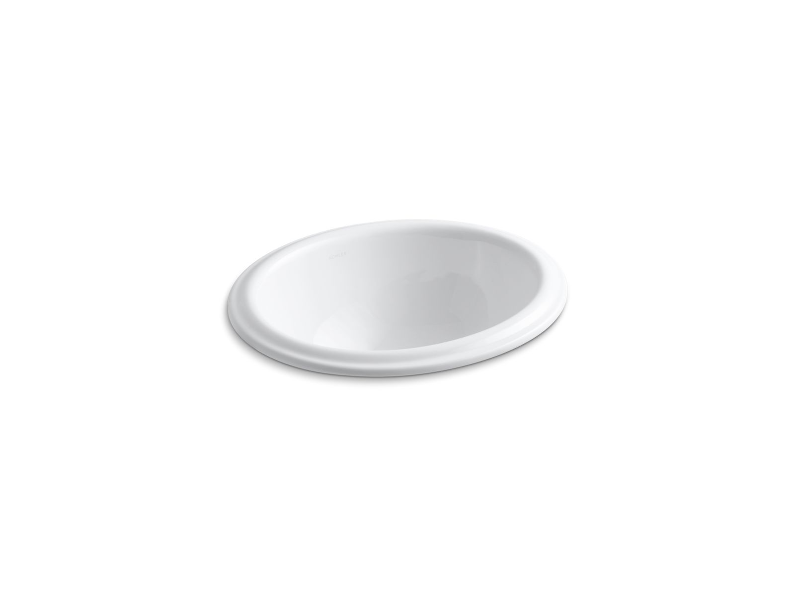 K22920 Intaglio™ 17" oval dropin bathroom sink, no overflow