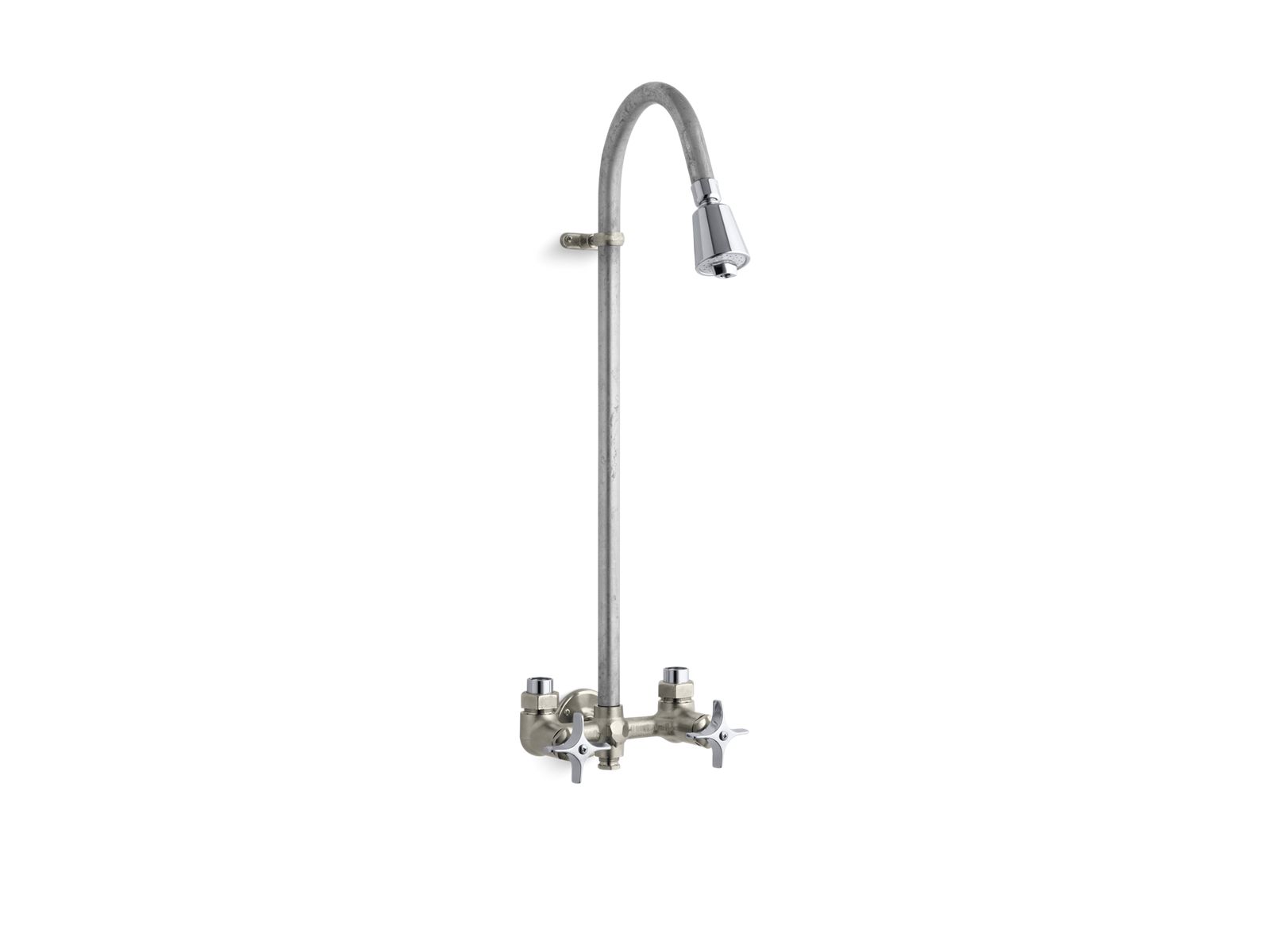 Industrial Exposed Shower with Reversible Yoke and Galvanized