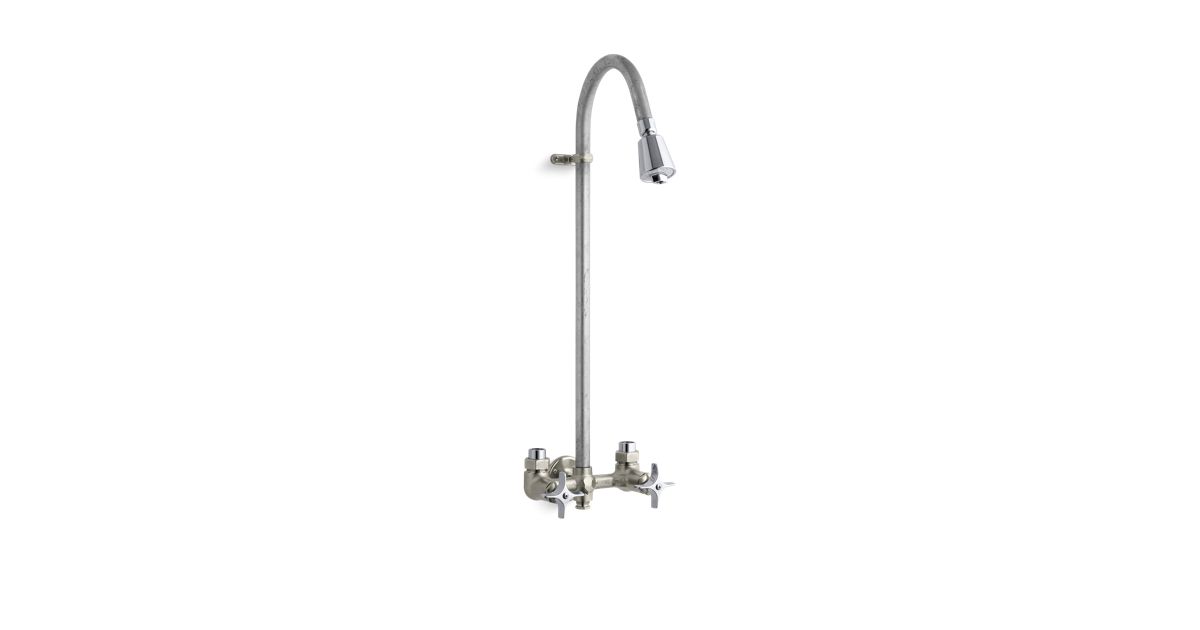 K7258 Industrial exposed shower with Rêversible yoke and galvanized