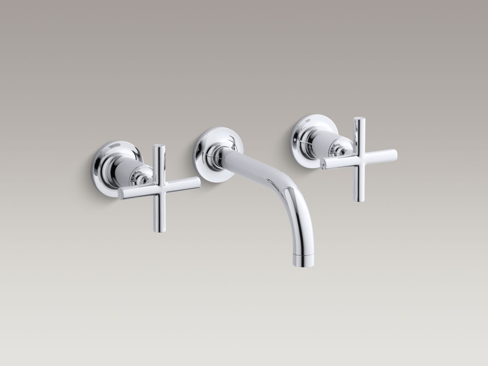 Purist Wall-Mount Sink Faucet Trim, Cross Handles | K-T14412-3 | KOHLER