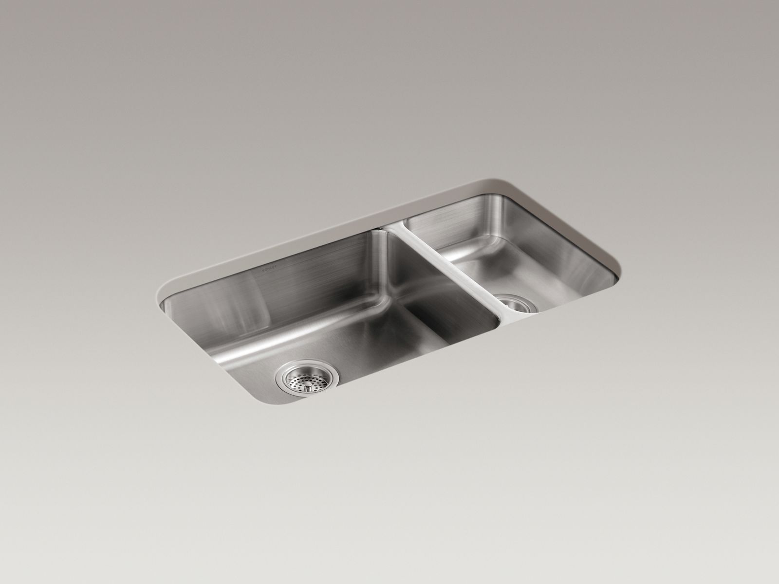 kitcheN 旧宮城2320+2322+6330未期 3両真鍮エッチングキット Undertone High/Low Undermount Kitchen Sink | K-3352 | KOHLER