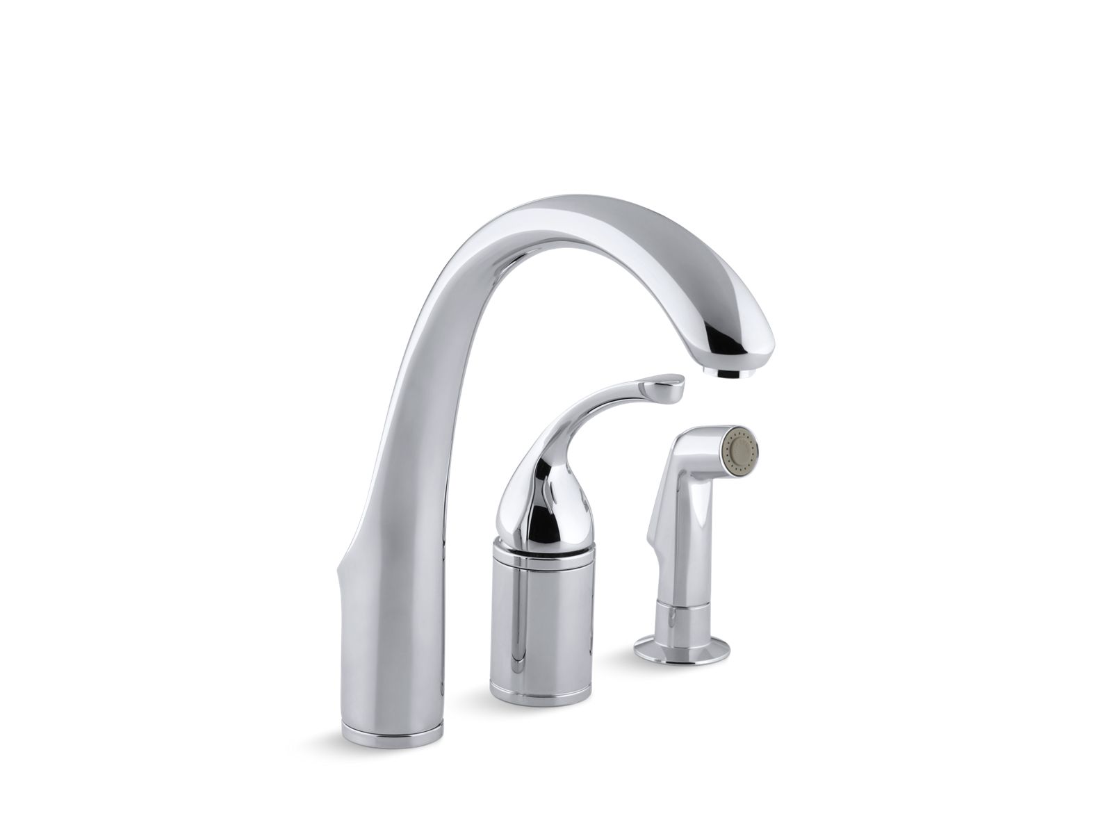 K 10430 CP Fort Single Handle Kitchen Sink Faucet With Side Sprayer   Zaa89501 Rgb