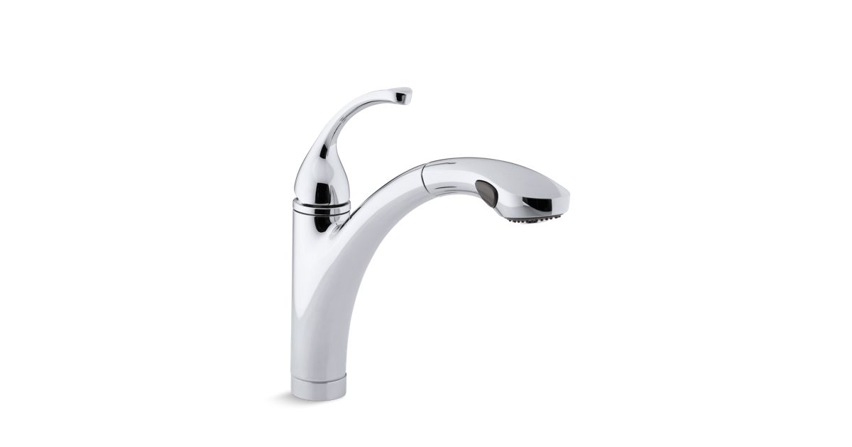 K 10433 Forté Single Handle Pull Out Spray Kitchen Sink Faucet Kohler - How To Tighten A Kohler Bathroom Faucet Base