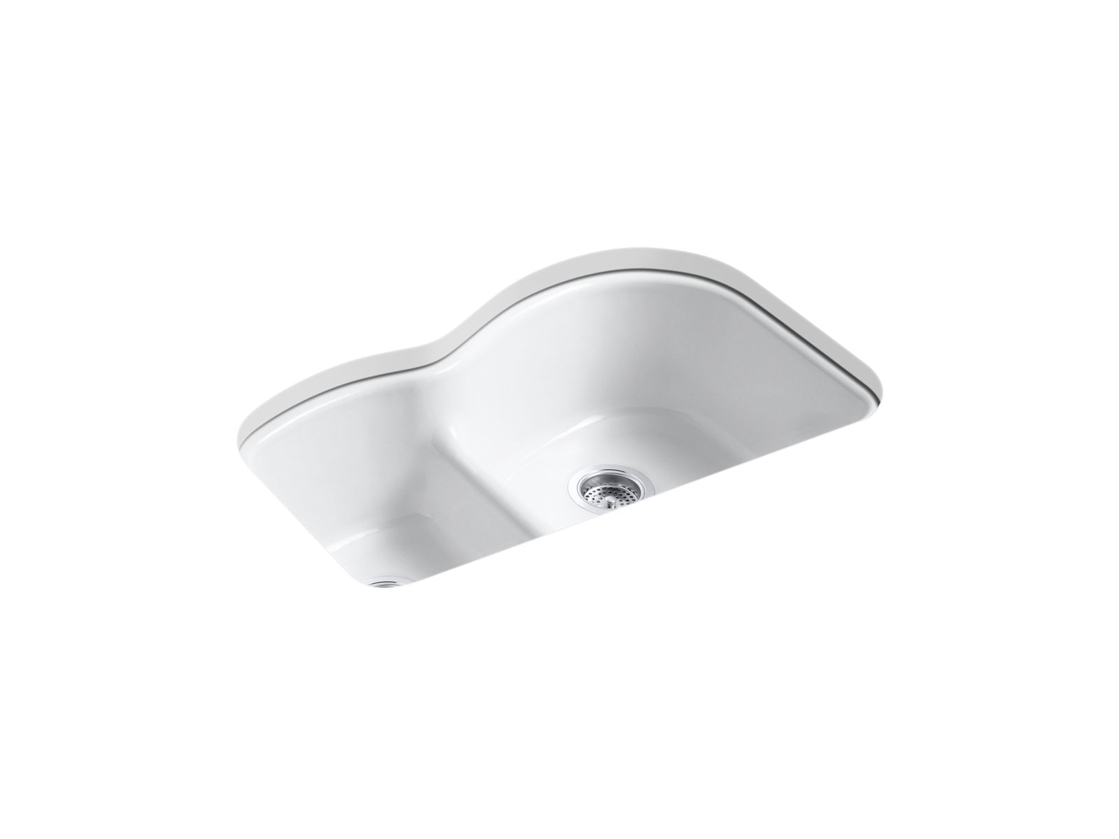 Woodfield Large/Medium Undermount Sink w/ Five Holes | K-5839-5U