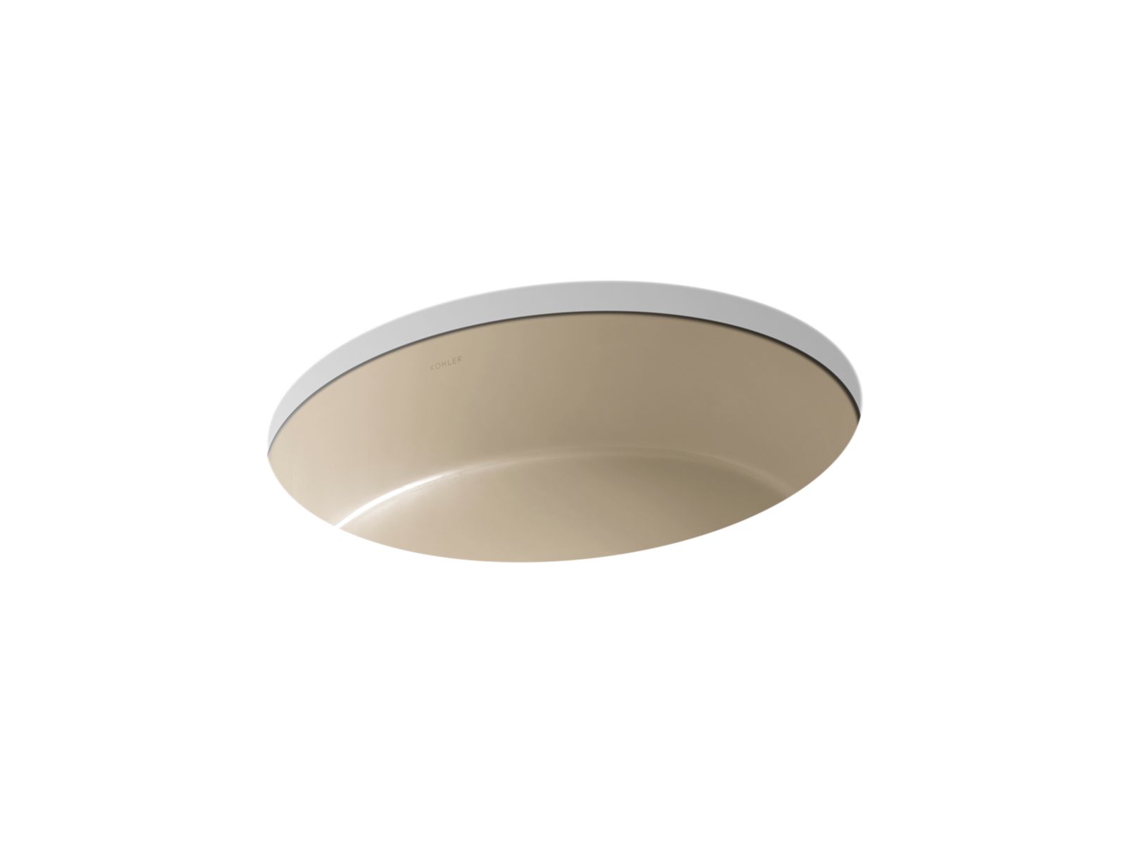 KOHLER K-2883-0 Unterbau-Waschbecken Rund, Weiß – 39,5 Cm Tief, Aus Glasartigem Porzellan Mit Überlauf