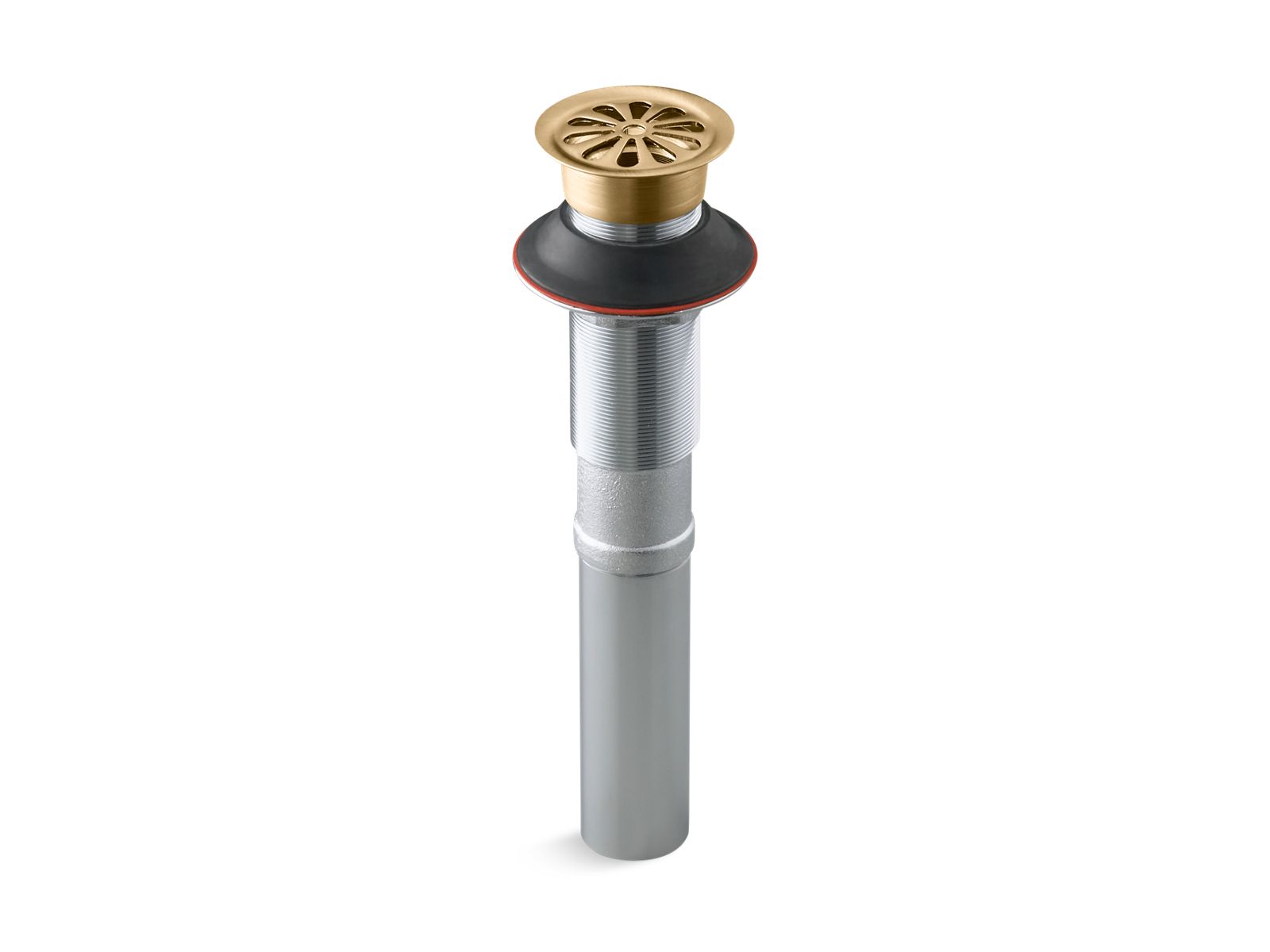 Kraus PU-12CH Grid Style Drain – Solid Brass, Chrome Finish, For Vessel Sinks Without Overflow, Includes Rubber Gaskets