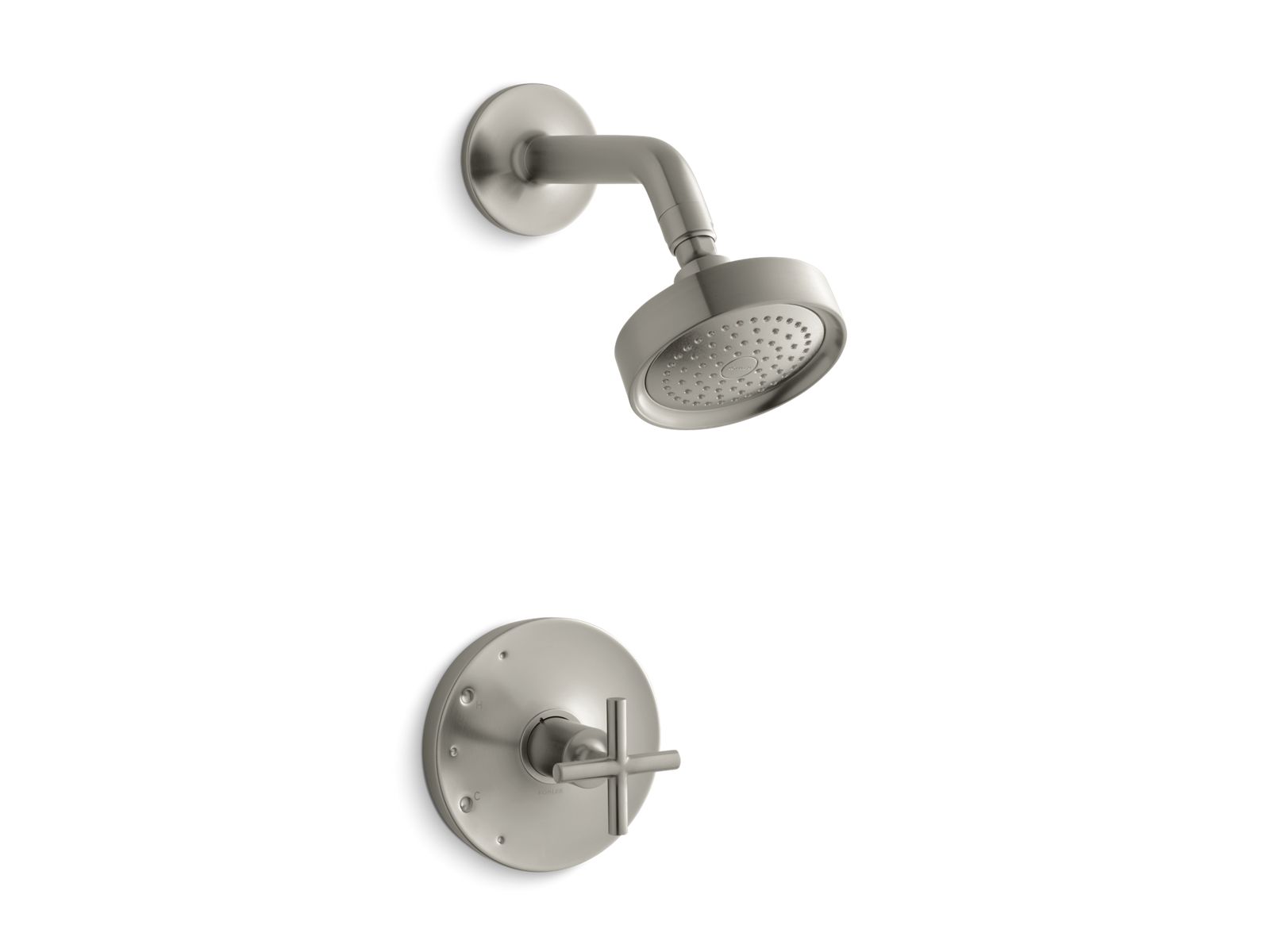 Purist Rite-Temp shower trim kit with cross handle, 2.5 gpm