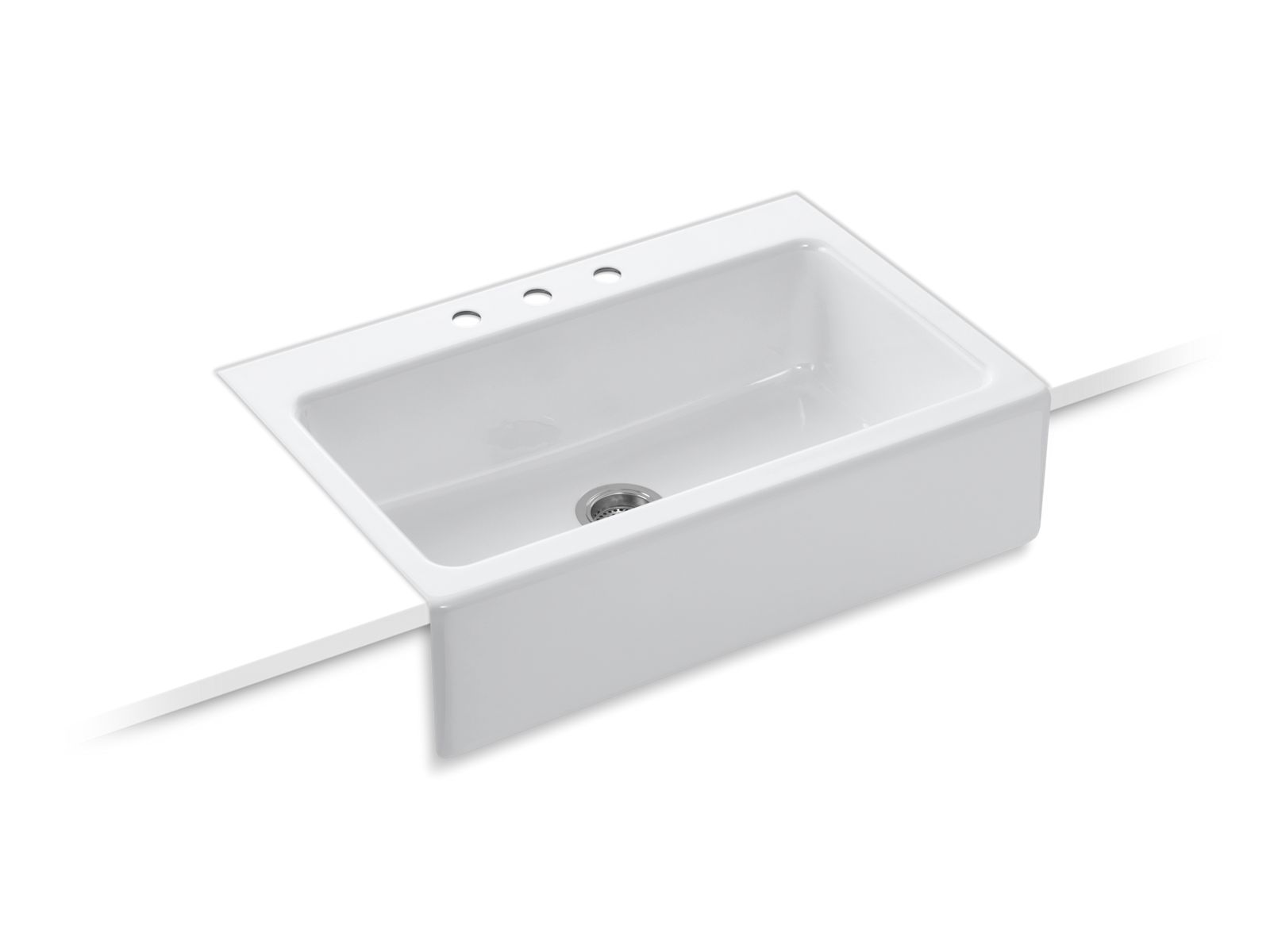 KOHLER | K-6546-3 | Dickinson Apron-Front Kitchen Sink w/ Three