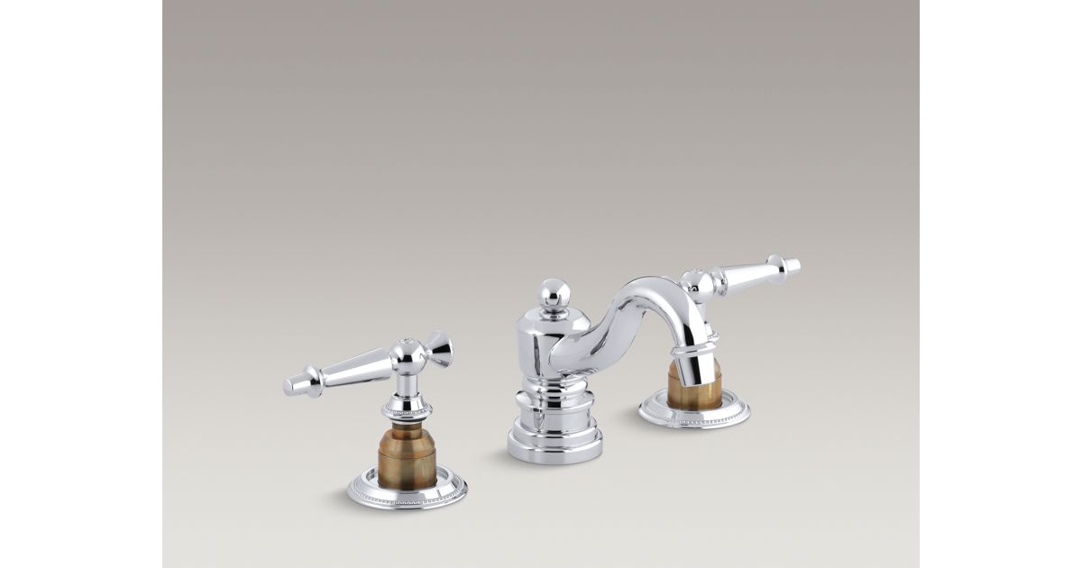 KOHLER| Antique Widespread Sink Faucet with Lever Handles | KOHLER