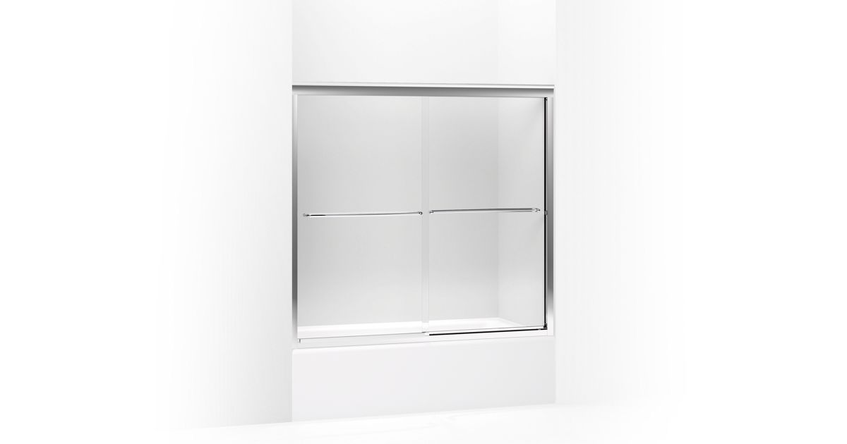 K702202L Fluence Frameless Sliding Bath Door with 1/4Inch Glass KOHLER Canada