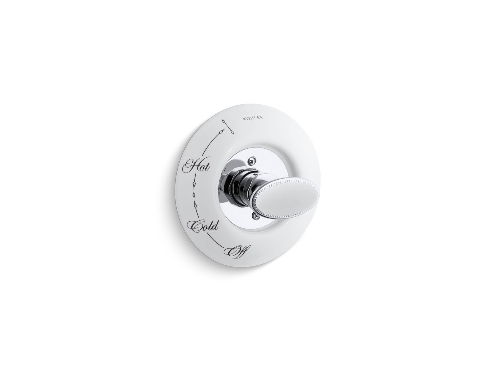 KOHLER | K-262 | Antique Ceramic Dial Plate and Oval Handle Inset