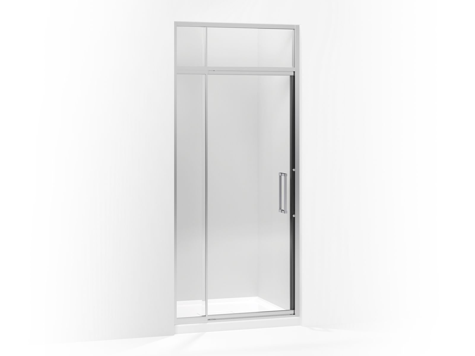 Lattis Pivot Shower Door with Sliding Steam Transom, 89-1/2 H X 33 - 36  W, with 3/8 Thick Crystal Clear Glass, K-705817-L