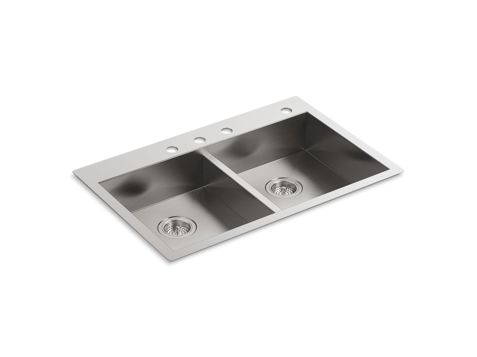 Kohler Co., Kitchen Sink, This ergomic, ADA-compliant Vault sink is handcrafted from durable stainless steel with bold,