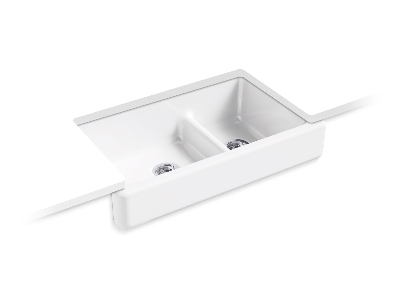 贈り物 KOHLER K-5665-33 Whitehaven Self-Trimming 23-11/16-Inch x 21-9/16-Inch  x 9-5/8-Inch Undermount Single-Bowl Kitchen Sink with Tall Apron, Me 並行輸入品 