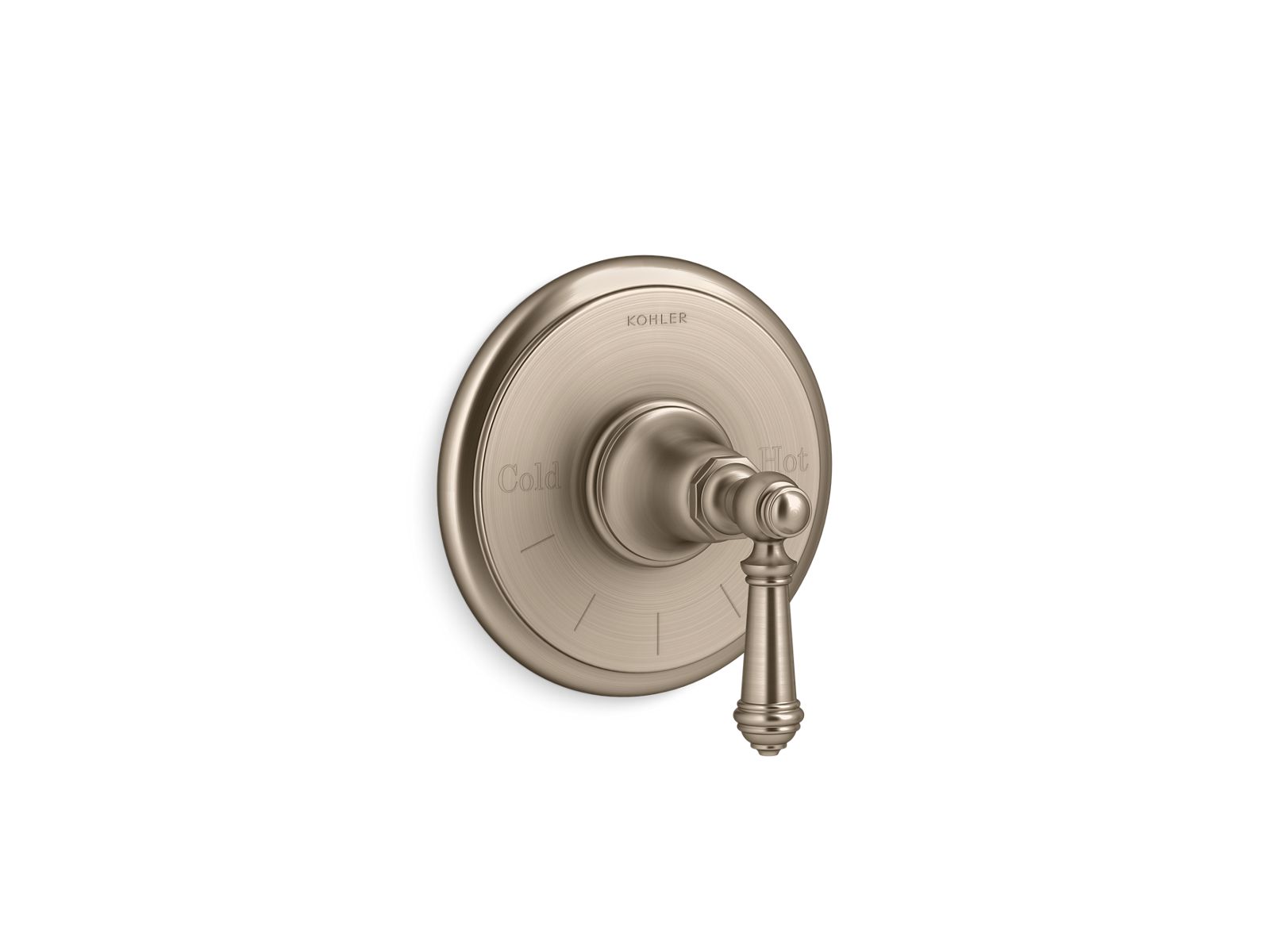 Artifacts MasterShower temperature control valve trim with lever handle