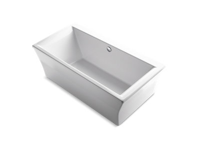 Stargaze® 72" x 36" freestanding bath with fluted shroud and center drain