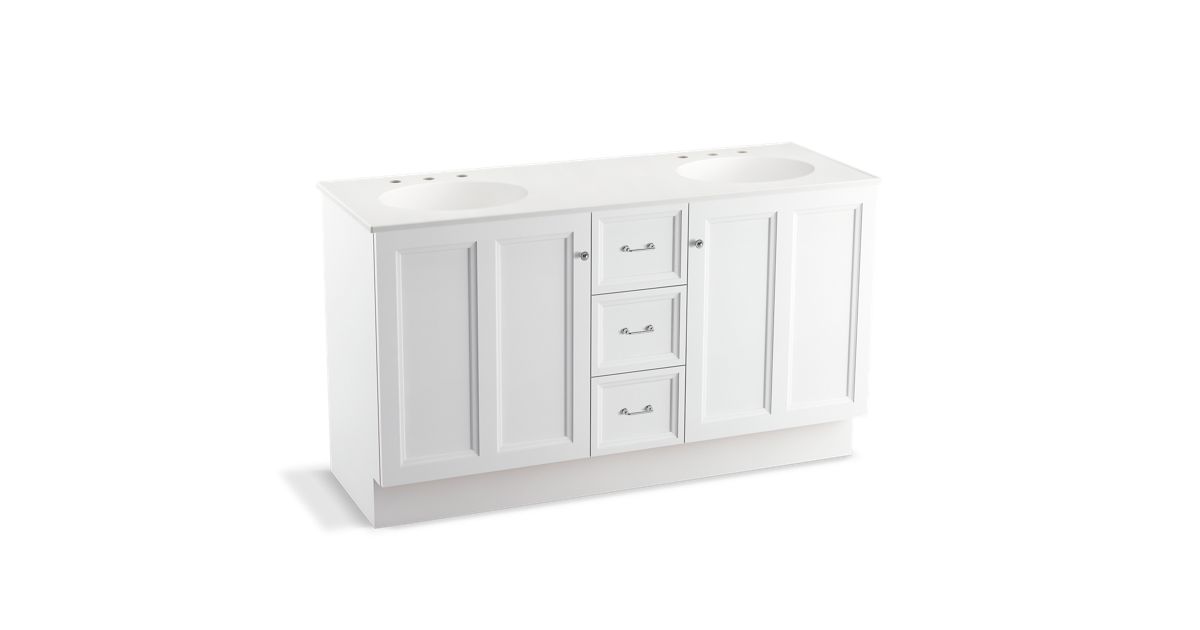 60 Inch Bathroom Vanity Double Sink With Toe Kick
