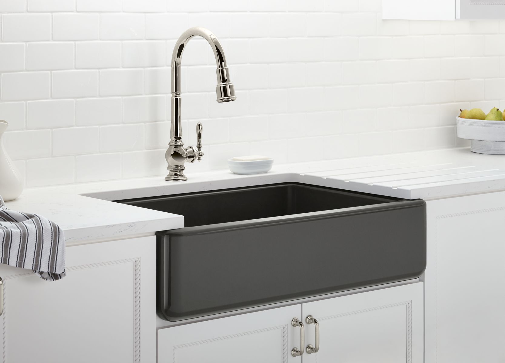 How to clean an enameled cast iron kitchen sink