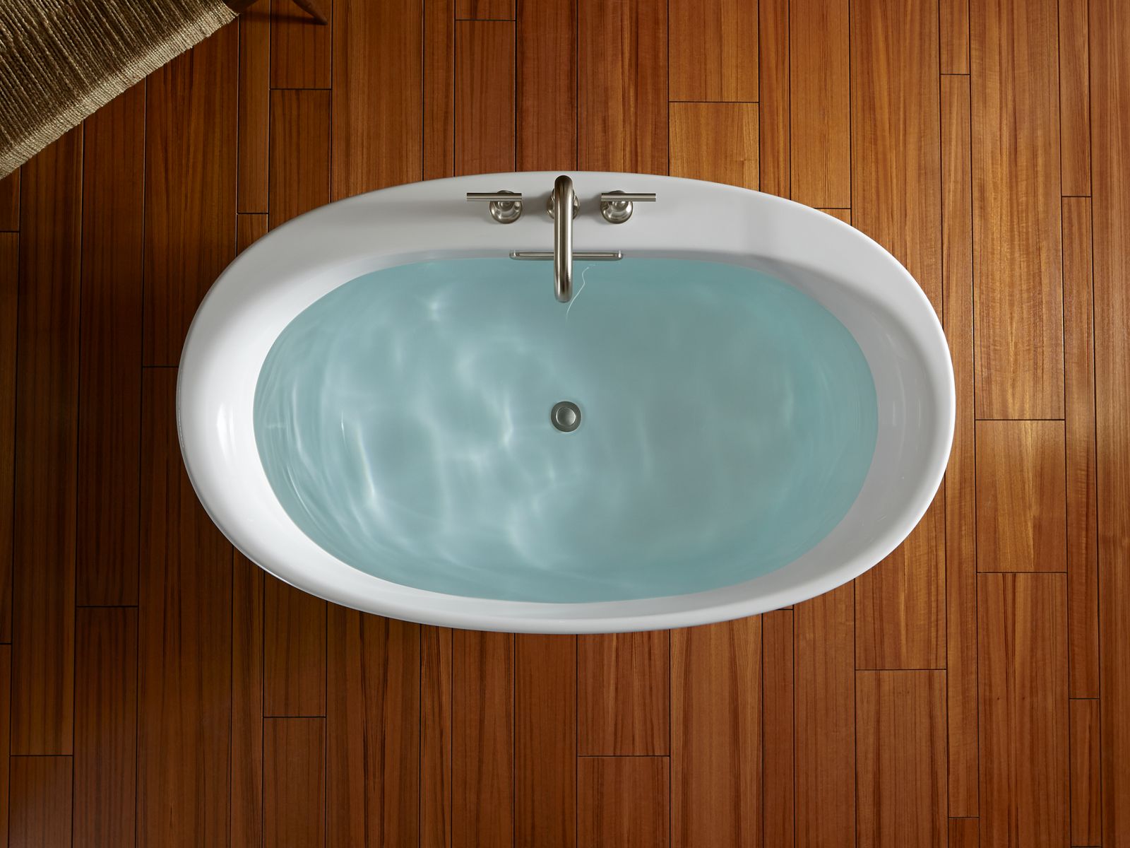 Products in use in overhead room view
