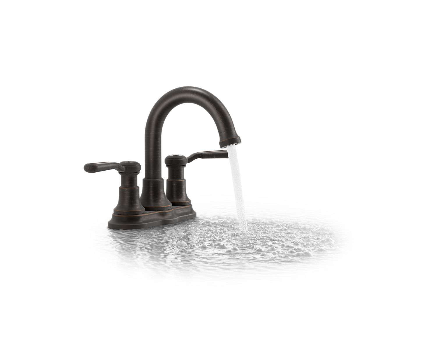 3/4 view of product with running water