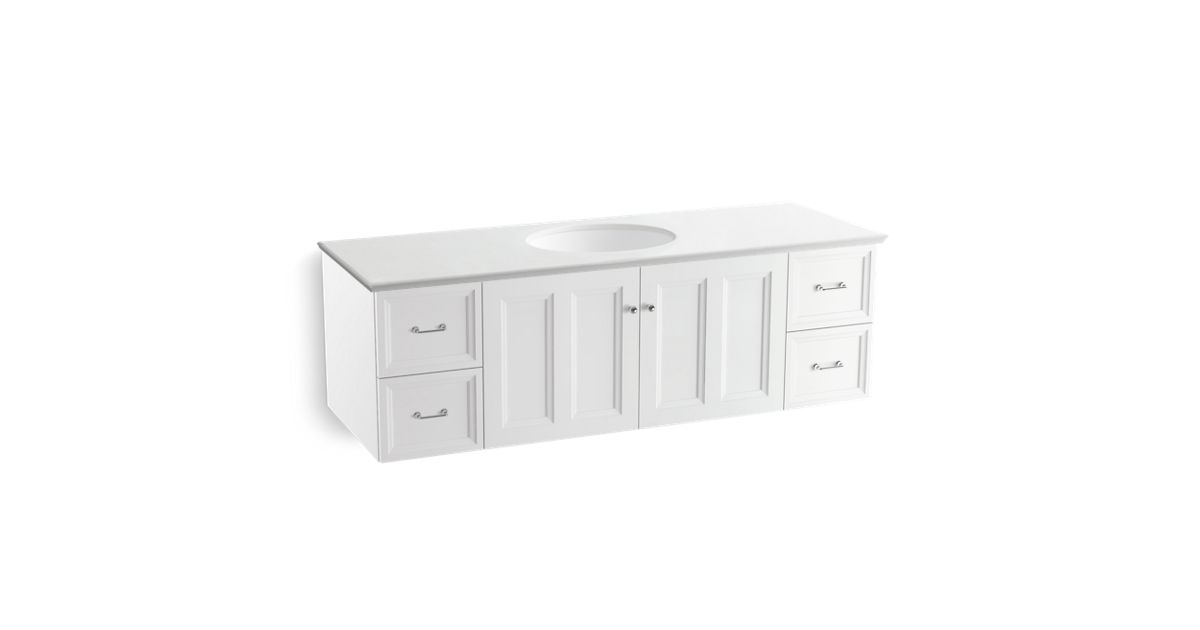 K99523 Damask 60inch WallHung Vanity with 2 Doors, 4 Drawers KOHLER
