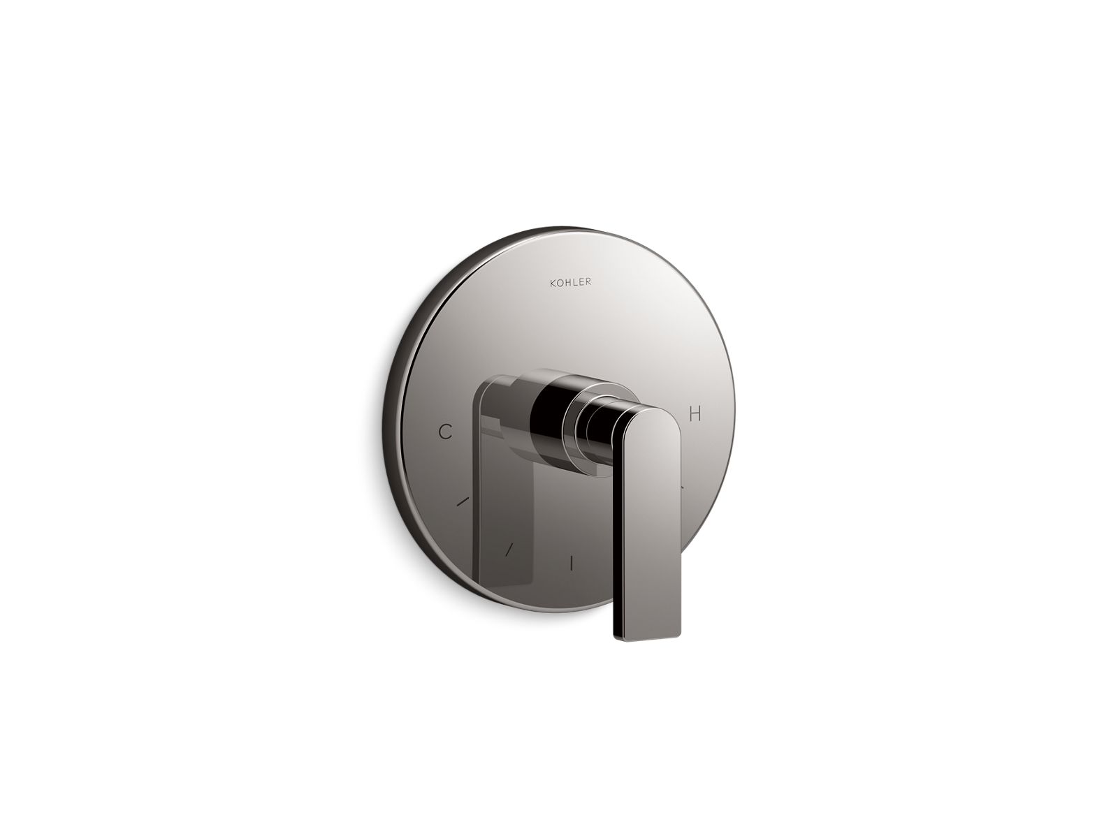 Composed MasterShower temperature control valve trim with lever handle