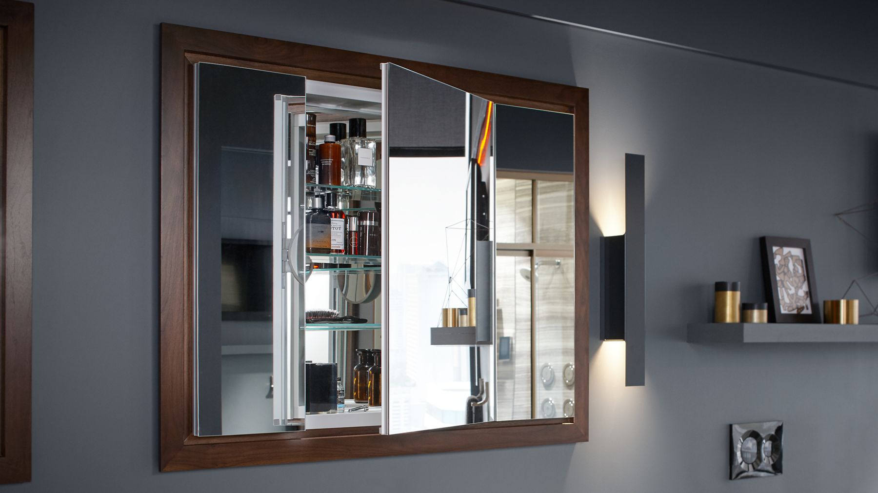 Mirror inside deals cabinet