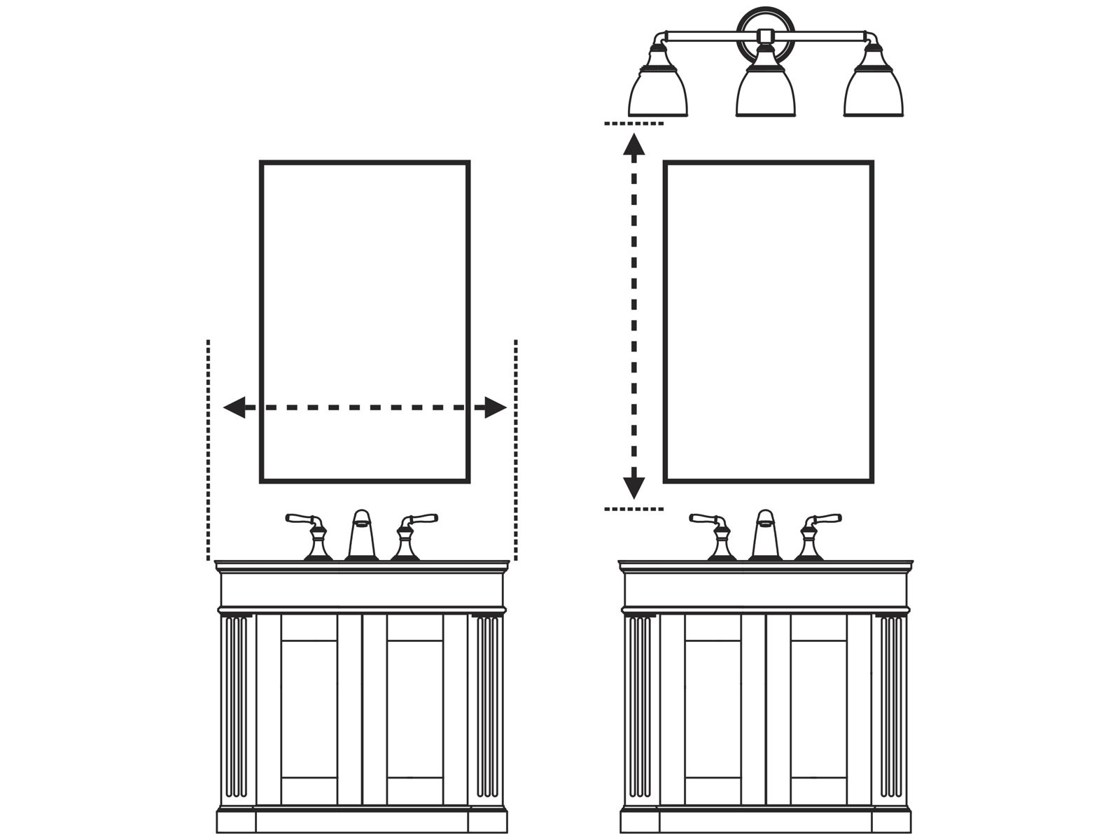 Bathroom Mirror Size For 36 Vanity