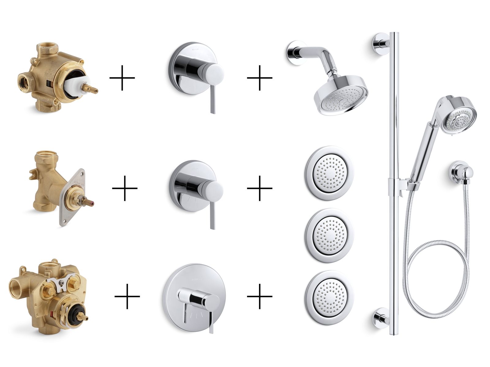 types of shower diverters