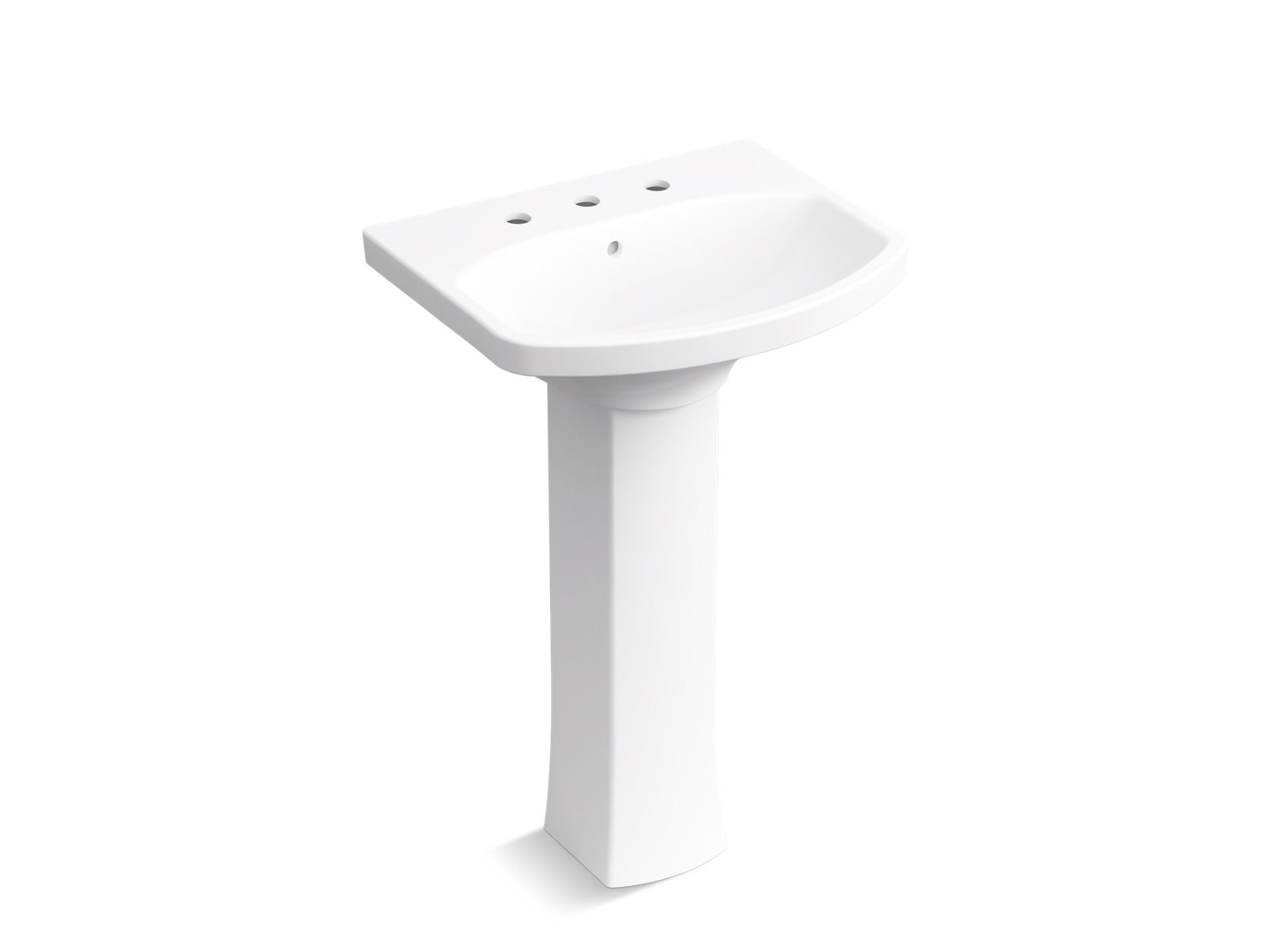 KOHLER Elmbrook 7 in. W x 8 in. D Rectangular Pedestal Sink Base in White
