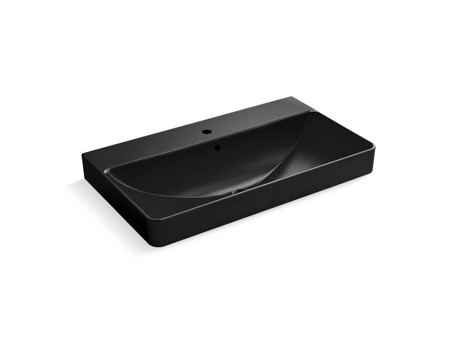 Vox Rectangle trough vessel bathroom sink with single faucet hole