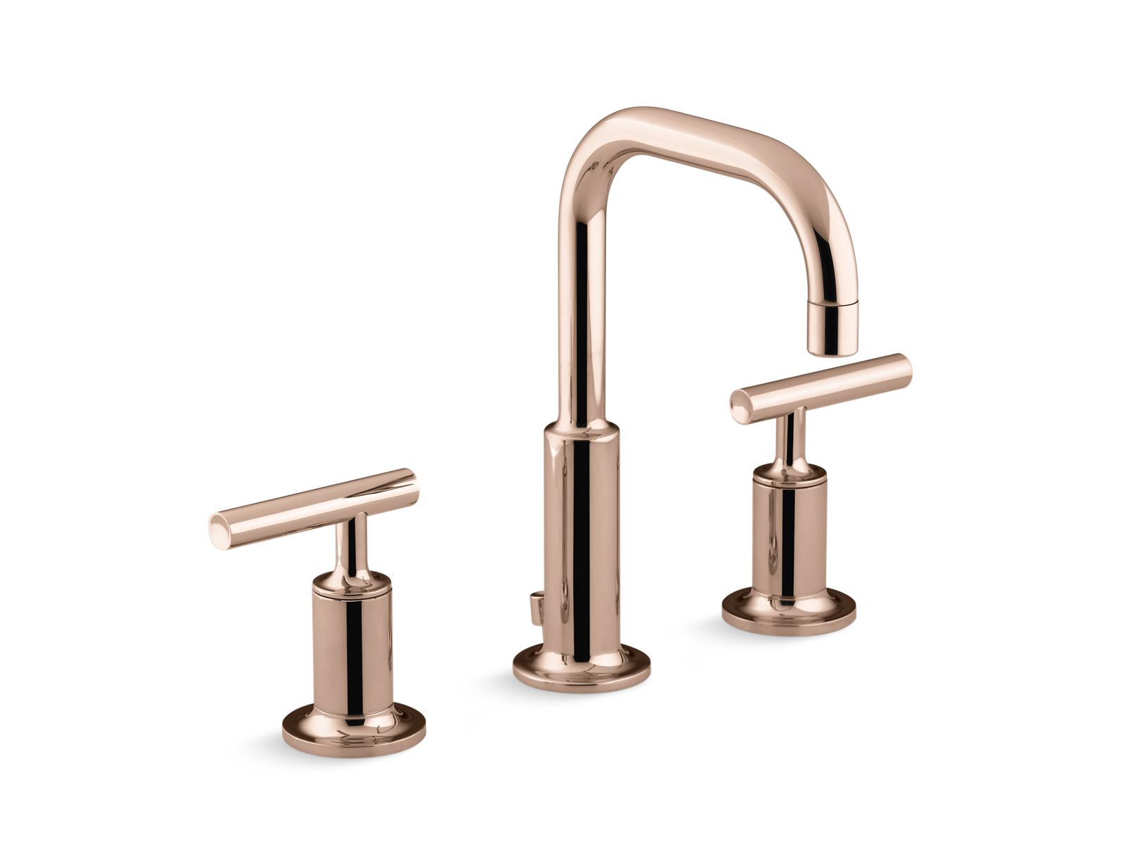 Purist™ Widespread bathroom sink faucet with low lever
