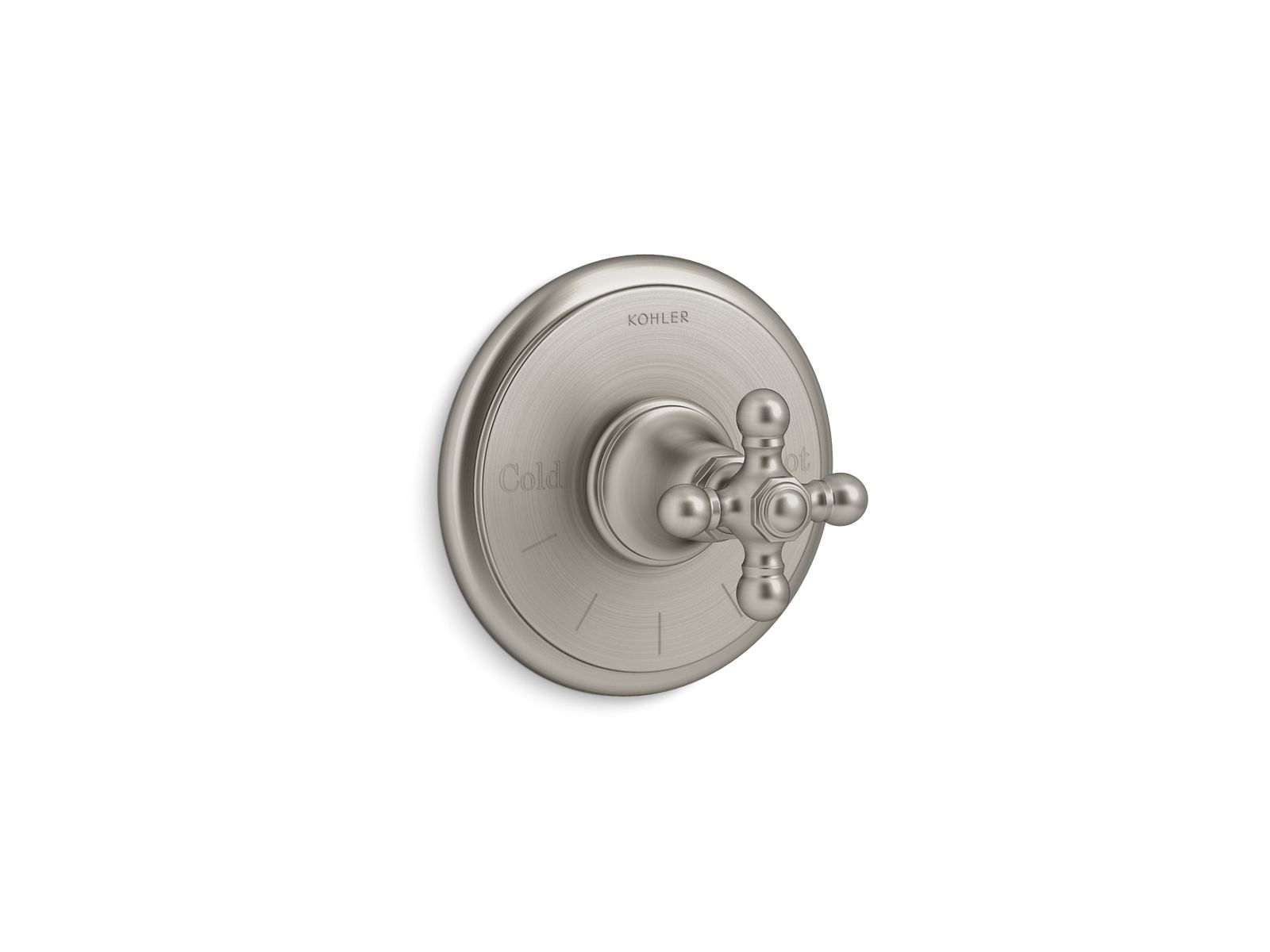 Artifacts MasterShower temperature control valve trim with cross handle