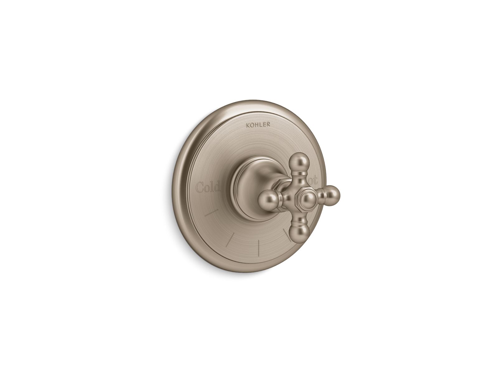 Artifacts MasterShower temperature control valve trim with cross handle