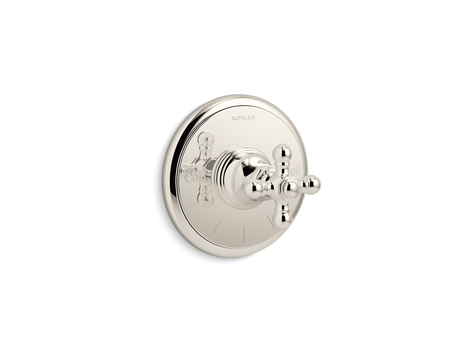 Artifacts MasterShower temperature control valve trim with cross handle
