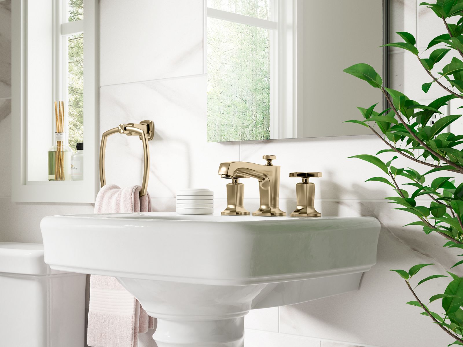 KOHLER | K-16232-3 | Marguax Widespread Sink Faucet with Cross Handles