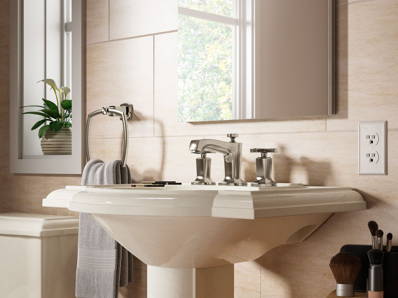 KOHLER | K-16232-3 | Marguax Widespread Sink Faucet with Cross Handles
