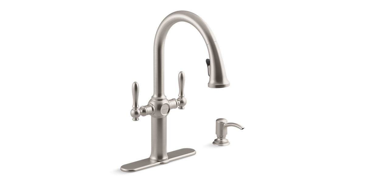 K R24937 Sd Neuhaus Pull Down Kitchen Faucet With Soap Dispenser