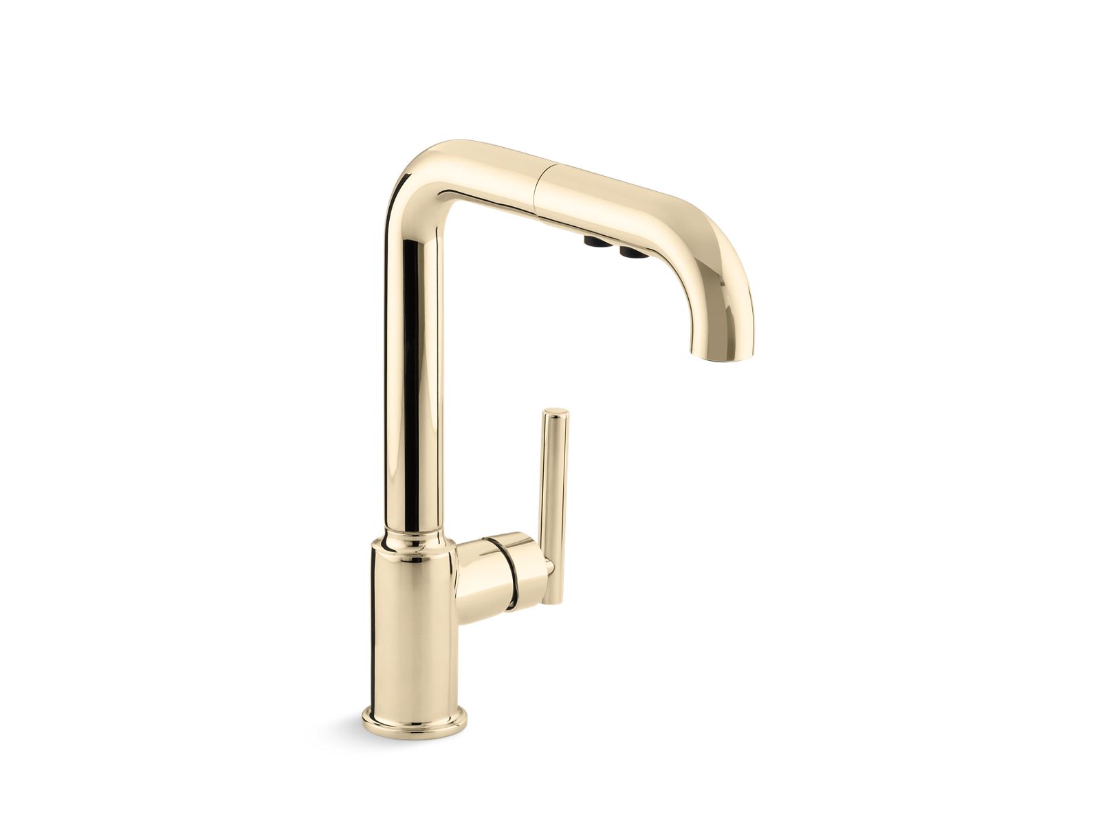 KOHLER Purist Single-Handle Pull-Out Sprayer Kitchen Faucet In Vibrant Stainless