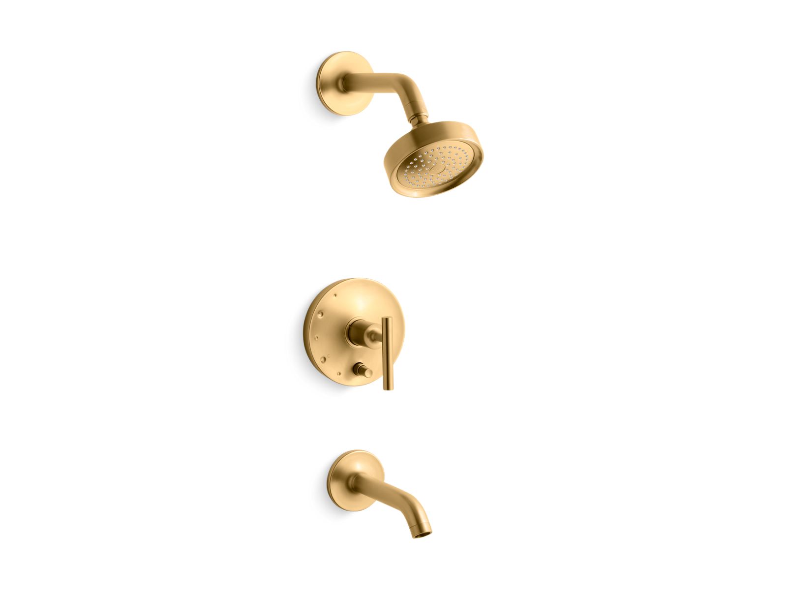 Purist Rite-Temp bath and shower trim kit with push-button diverter and lever handle, 2.5 gpm