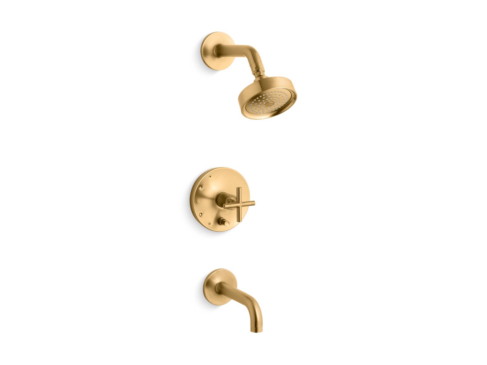 Purist Rite-Temp bath and shower trim kit with push-button diverter and cross handle, 2.5 gpm