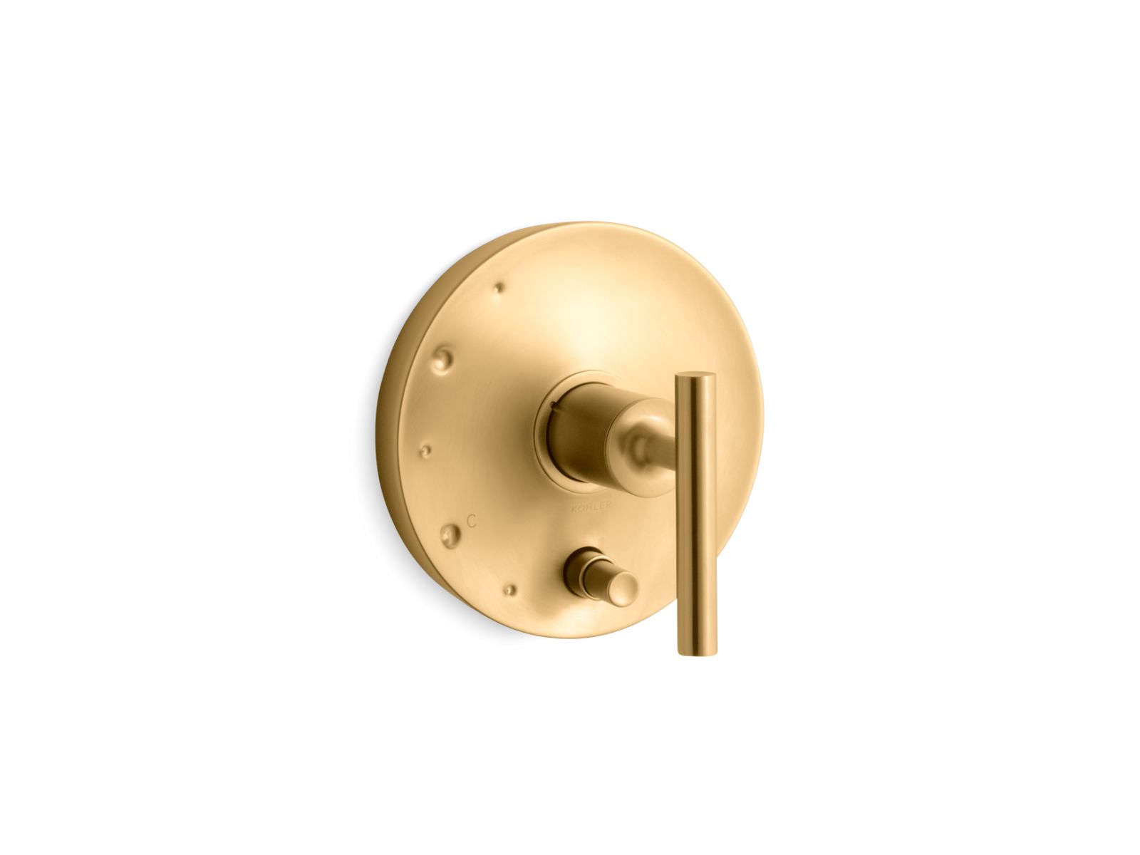Purist Rite-Temp valve trim with push-button diverter and lever handle