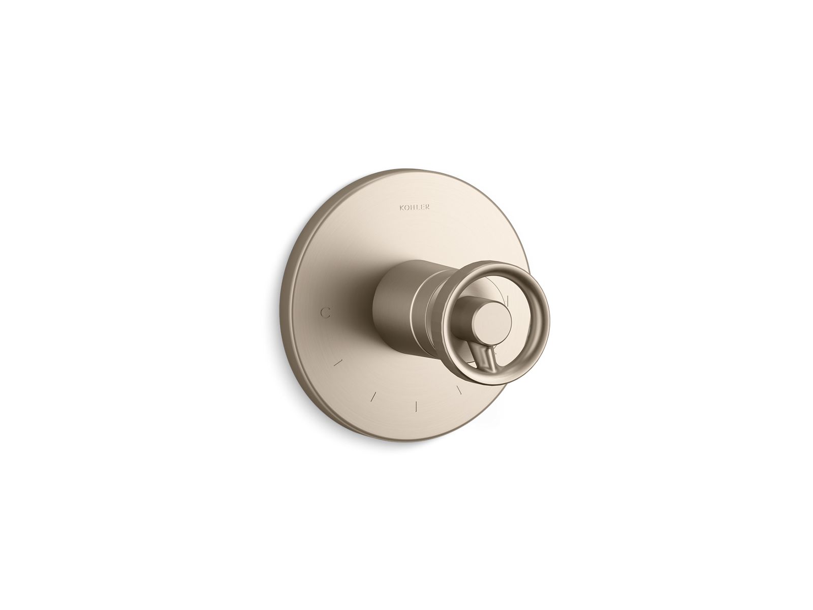 Components MasterShower temperature control valve trim with Industrial handle