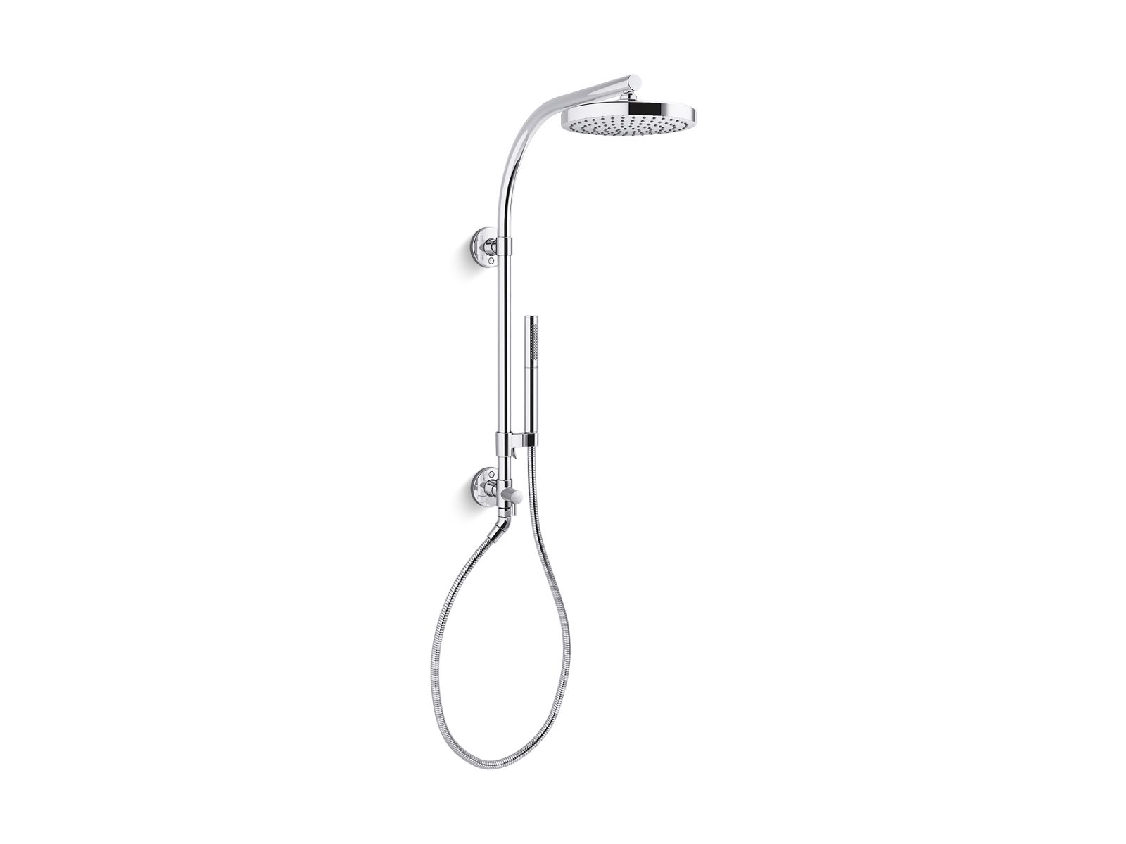 Kohler K-76474-Y-CP Polished Chrome HydroRail-R Shower Column Kit with Awaken Rainhead and Shift+ Handshower, 2.5 GPM