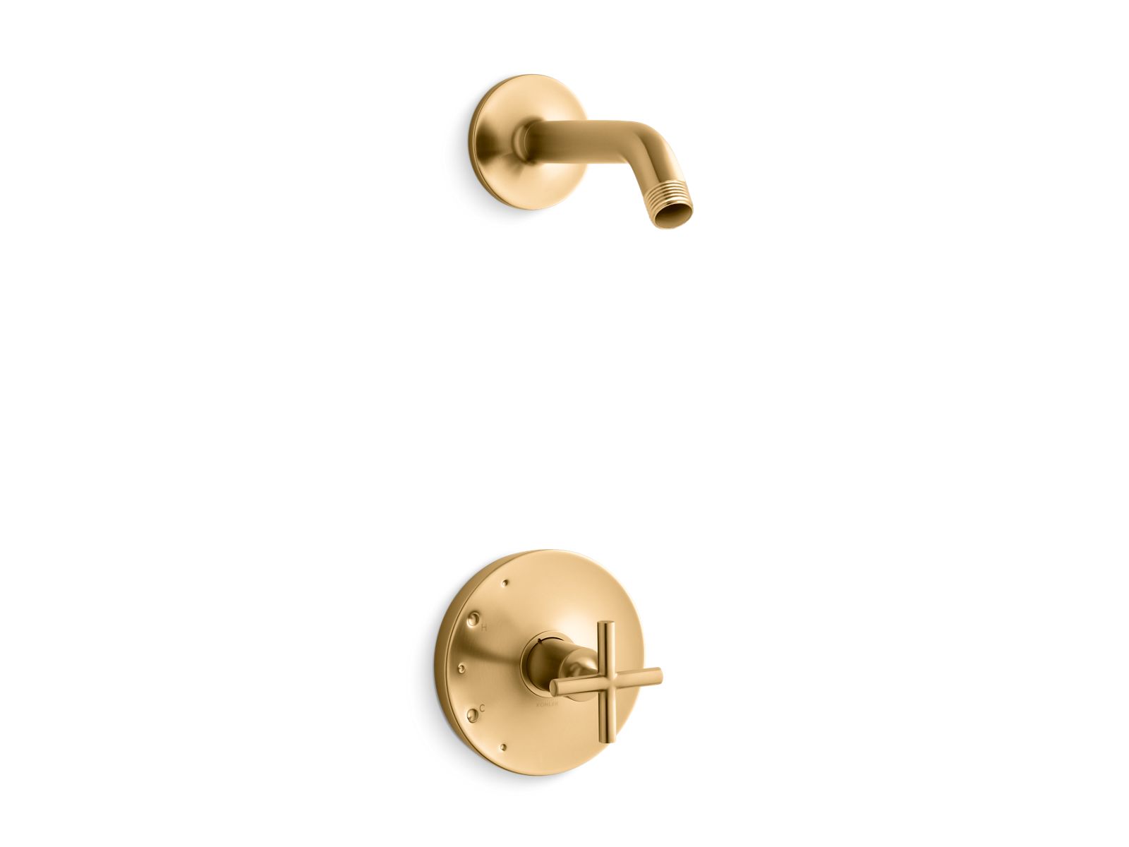 Purist Rite-Temp shower trim kit with cross handle, without showerhead